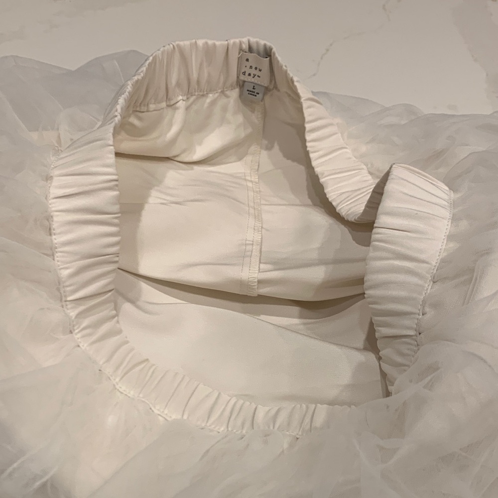 NWOT A New Day Creme fully lined tulle Skirt ladies Large - Picture 9 of 11
